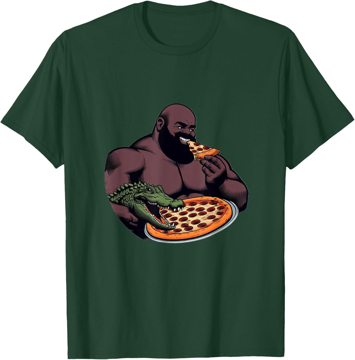 Gumbo Slice & Croc Buddy Pizzagator Epic Pizza Time Funny T-Shirt - T-Shirt | Forest