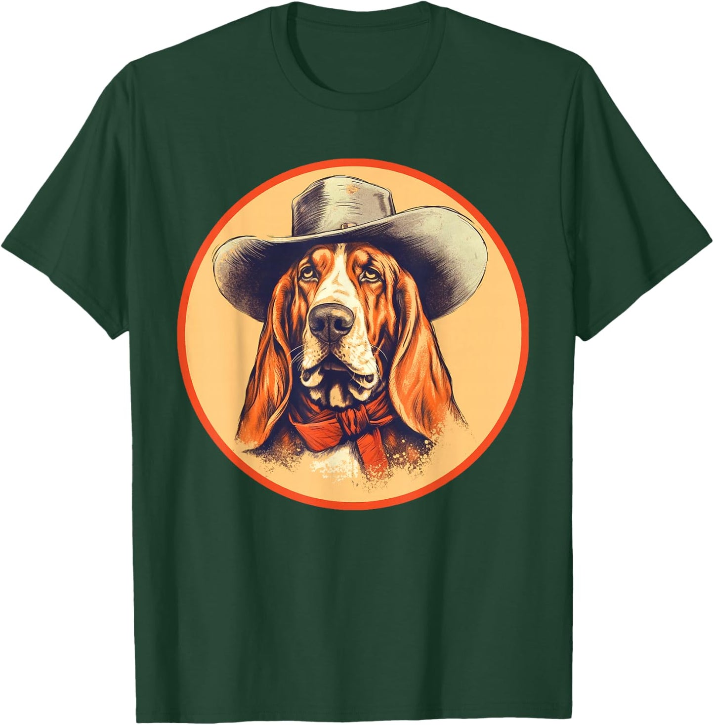 Vintage Basset Hound Cowboy Cute Western Country Music T-Shirt - T-Shirt | Forest