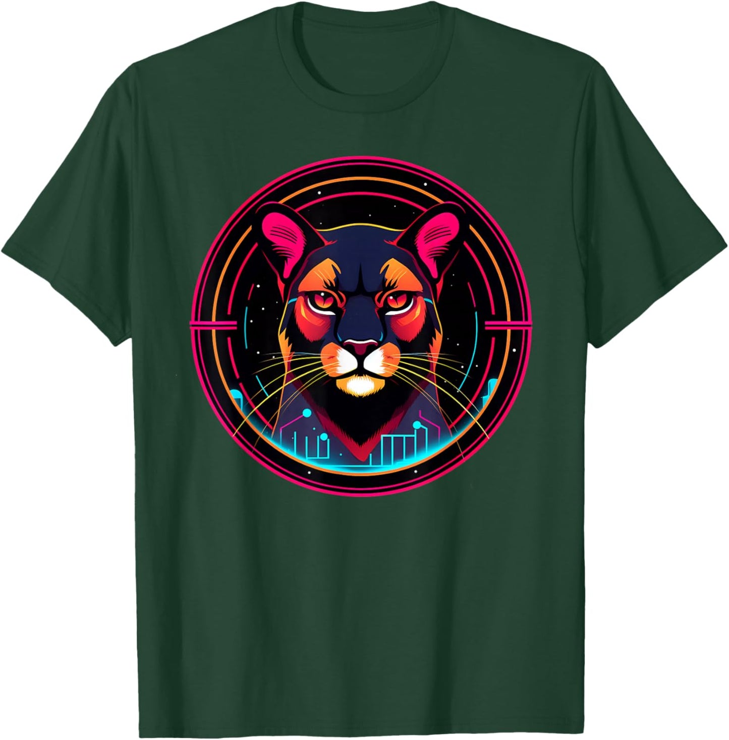 Cougar Mountain Lion in Space Funny Animals Galaxy Explorers T-Shirt - T-Shirt | Forest