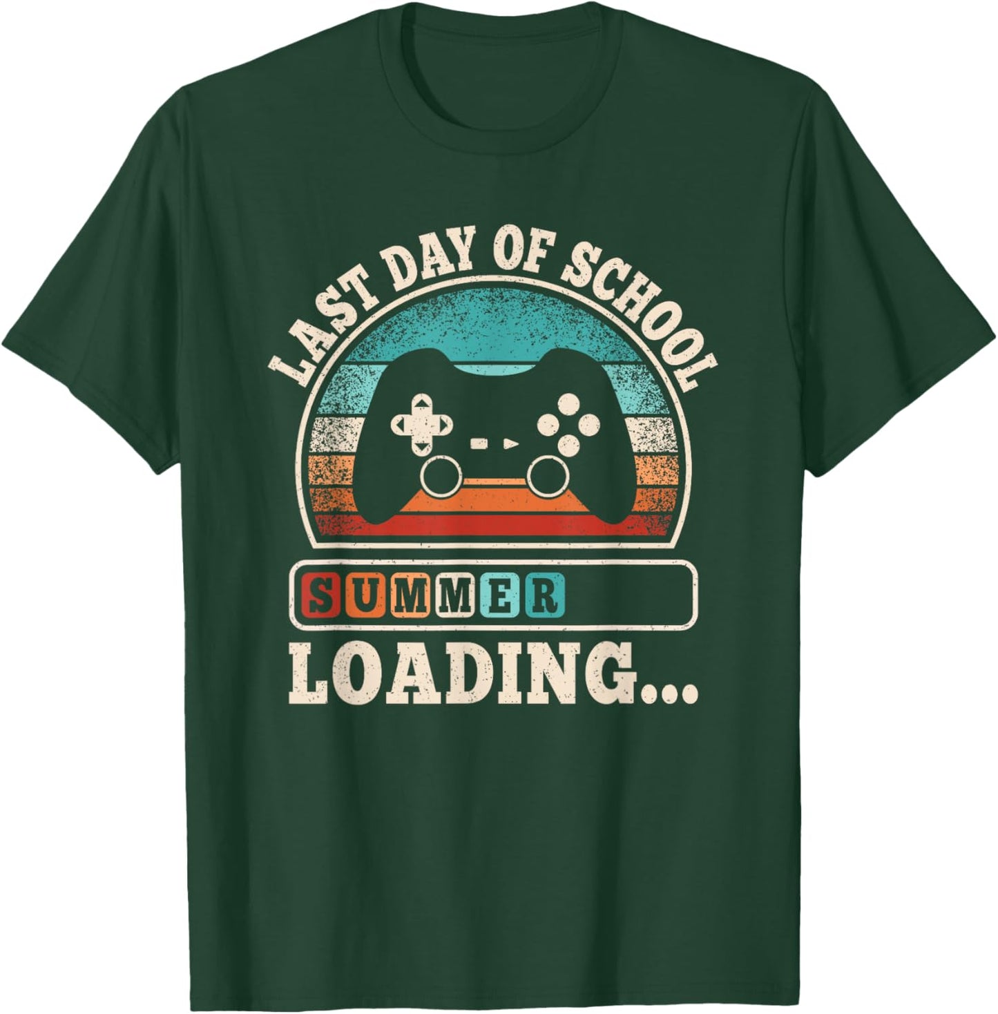 Funny Last Day Of School Gaming Teacher Student Boys Kids T-Shirt - T-Shirt | Forest