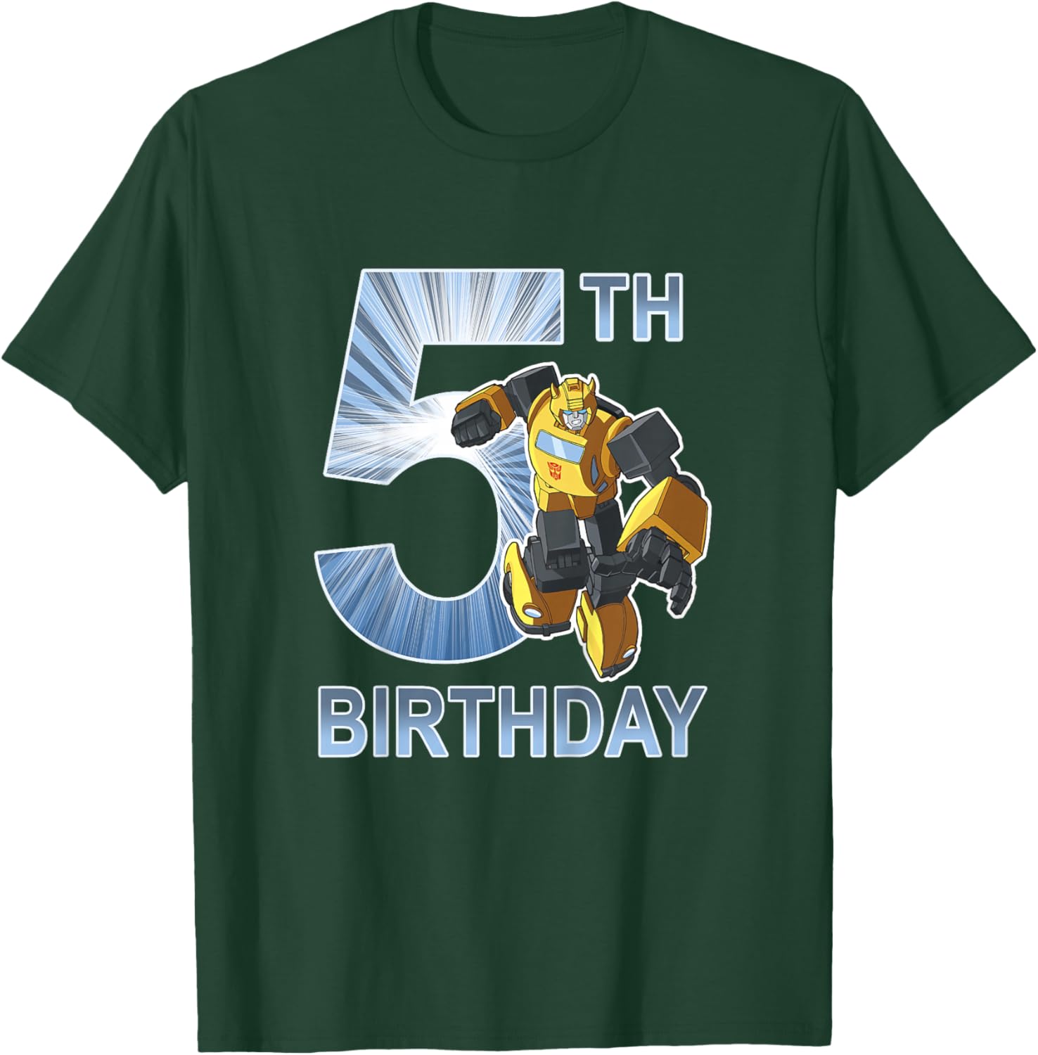 Transformers Bumblee 5th Birthday Hero Pose T-Shirt - T-Shirt | Forest