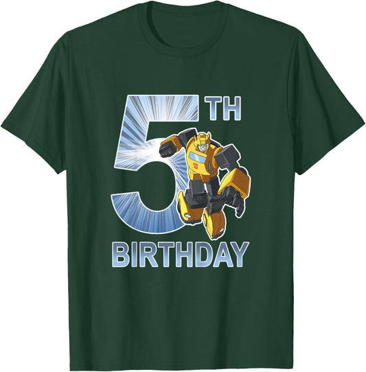 Transformers Bumblee 5th Birthday Hero Pose T-Shirt - T-Shirt | Forest