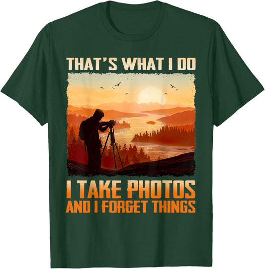 Men That's What I Do I Take Photos And I Forget Things Retro T-Shirt - T-Shirt | Forest