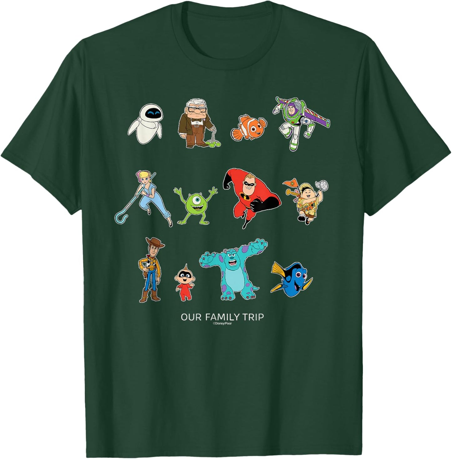 Disney and Pixar Characters Vacation Our Family Trip T-Shirt - T-Shirt | Forest