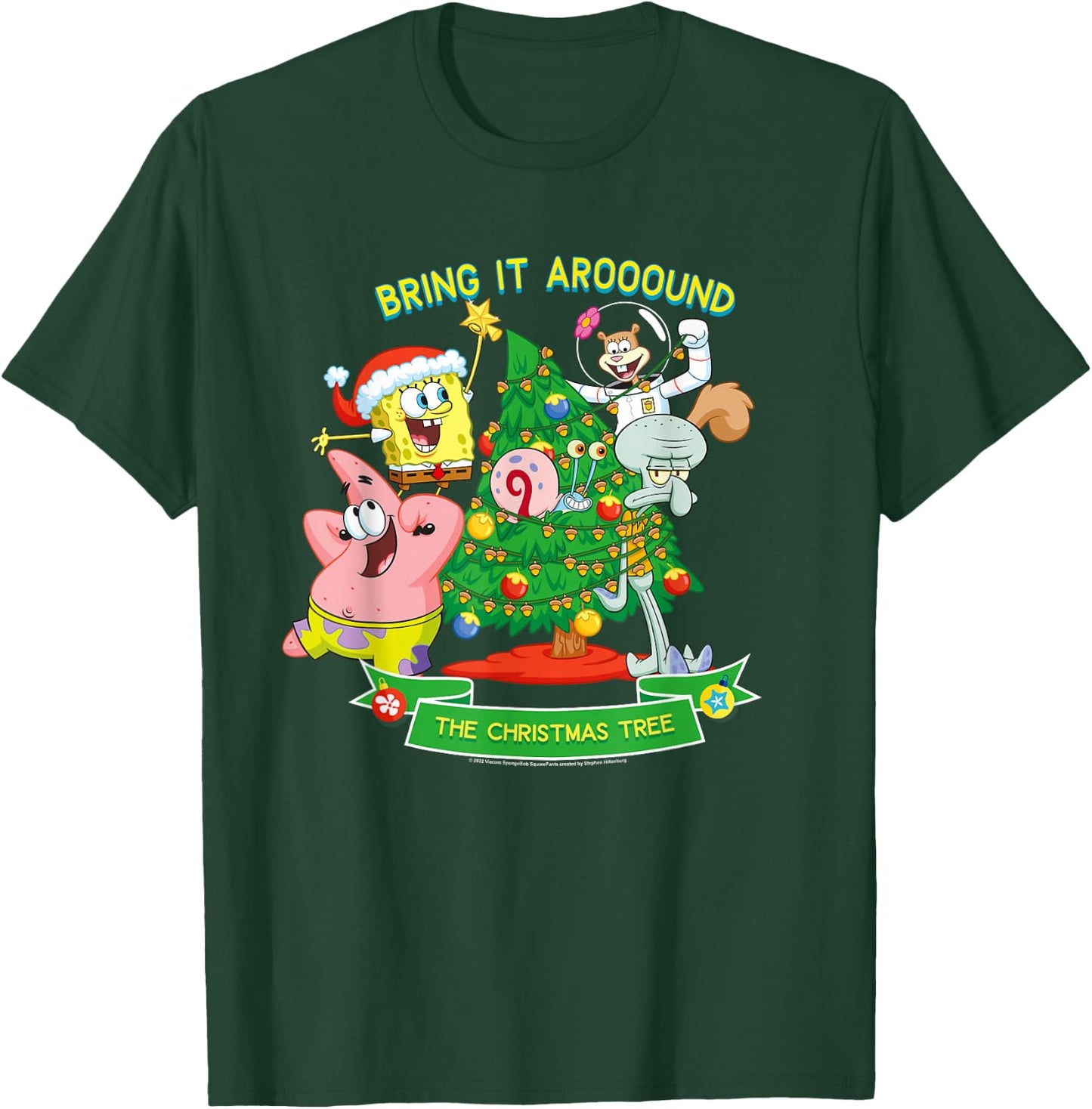 SpongeBob SquarePants Aroooound The Christmas Tree Patrick T-Shirt - T-Shirt | Forest