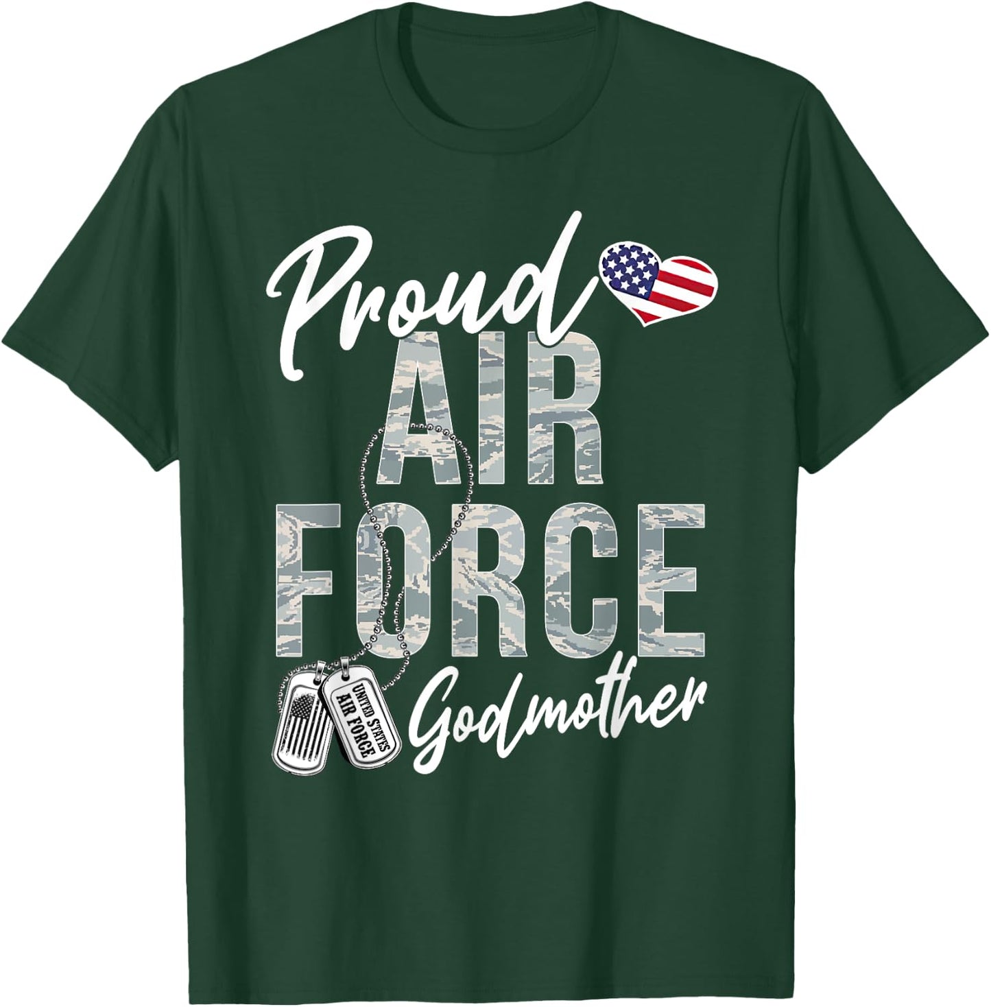 Proud Air Force Godmother US Air Force Graduation Godmother T-Shirt - T-Shirt | Forest