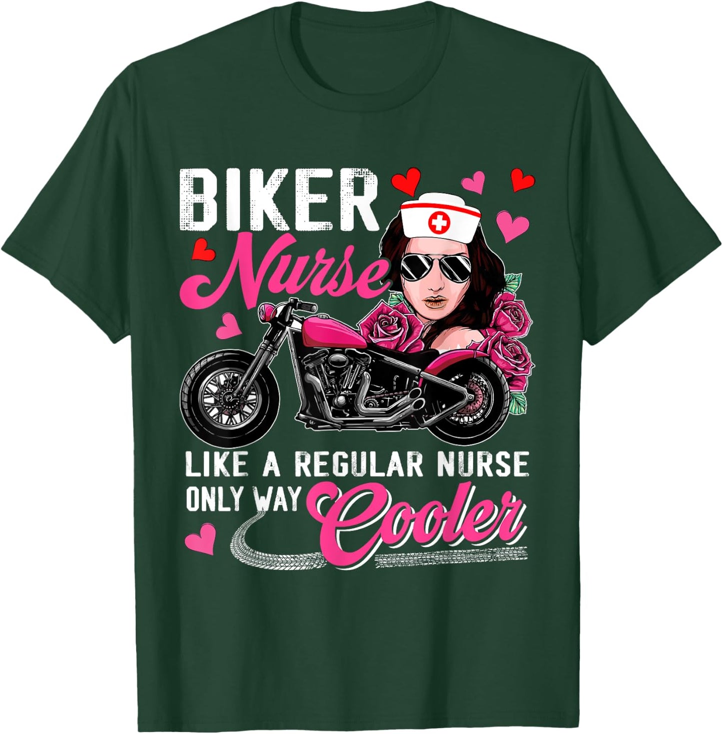 Biker Nurse Definition Only Cooler Motorcycle Woman T-Shirt - T-Shirt | Forest