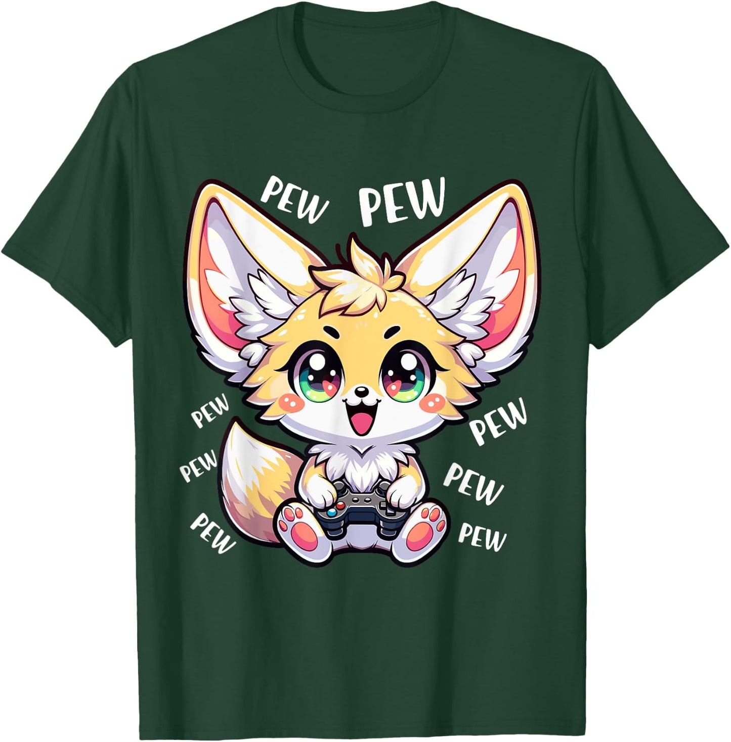 Fennec Fox Playing Video Games - Funny Gamer Boys Kids T-Shirt - T-Shirt | Forest