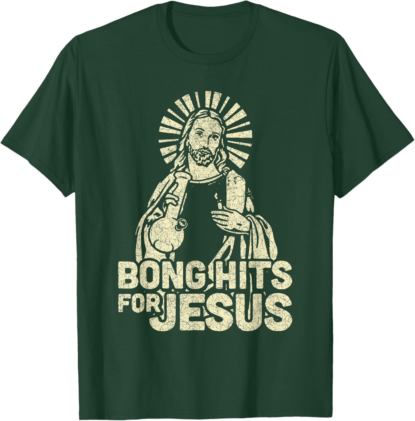 Bong Hits For Jesus Christian Jesus Graphic T-Shirt - T-Shirt | Forest