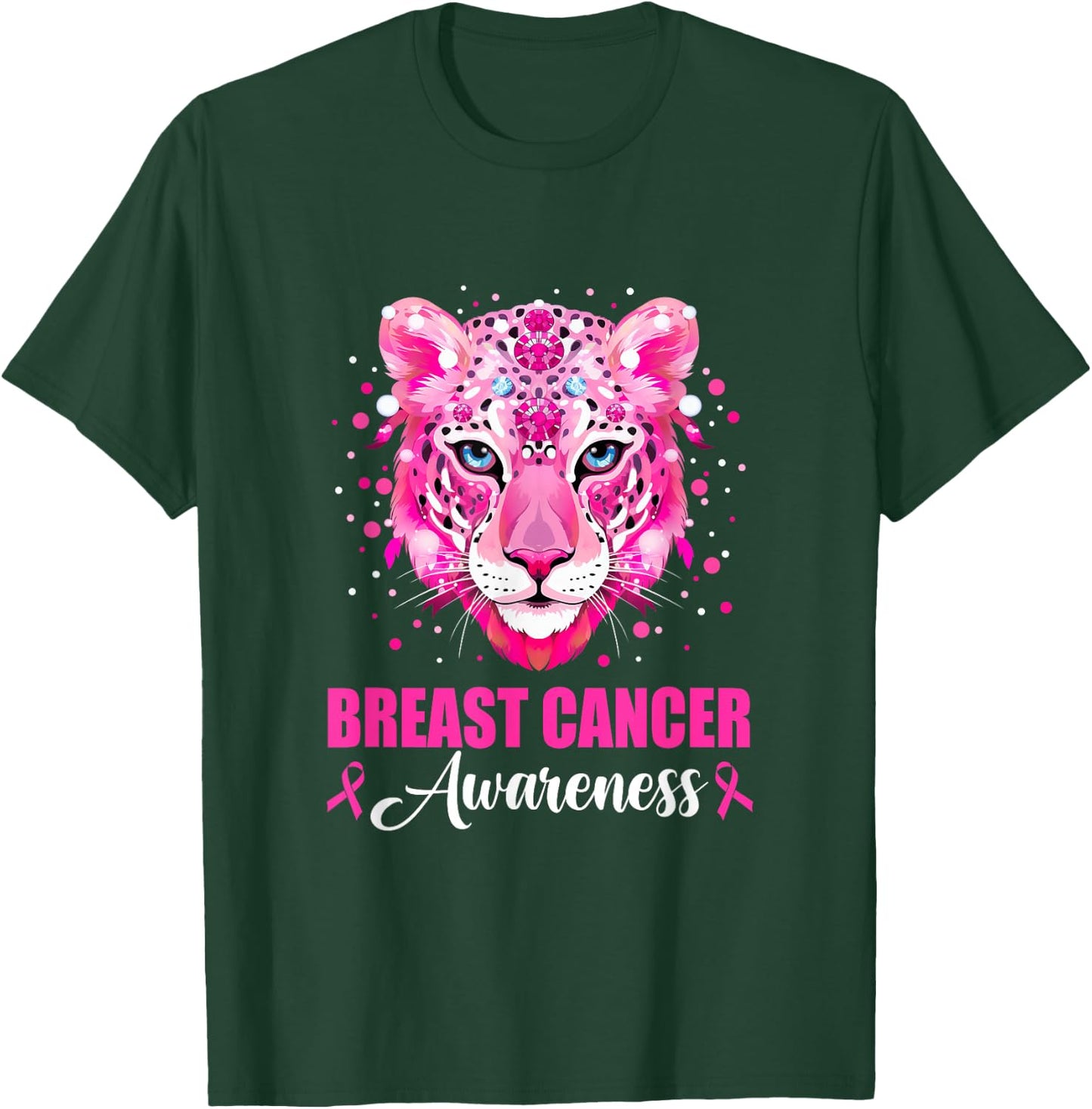 In October We Wear Pink Cute Little Lion Breast Cancer Women T-Shirt - T-Shirt | Forest