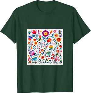 Polish Folk Art Flower Pattern Poland T-Shirt - T-Shirt | Forest
