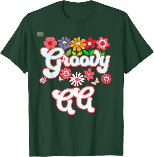 Groovy GG Floral Hippie Retro Daisy Flower Mother's Day T-Shirt - T-Shirt | Forest