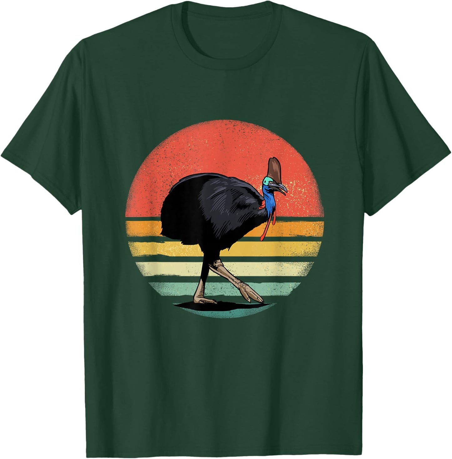 Retro Vintage Cassowary Bird Animal Bird Lover Bird Watcher T-Shirt - T-Shirt | Forest