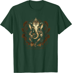 Ganesh Hindu Ganesha Elephant Spiritual T-Shirt - T-Shirt | Forest