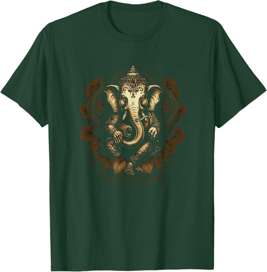 Ganesh Hindu Ganesha Elephant Spiritual T-Shirt - T-Shirt | Forest