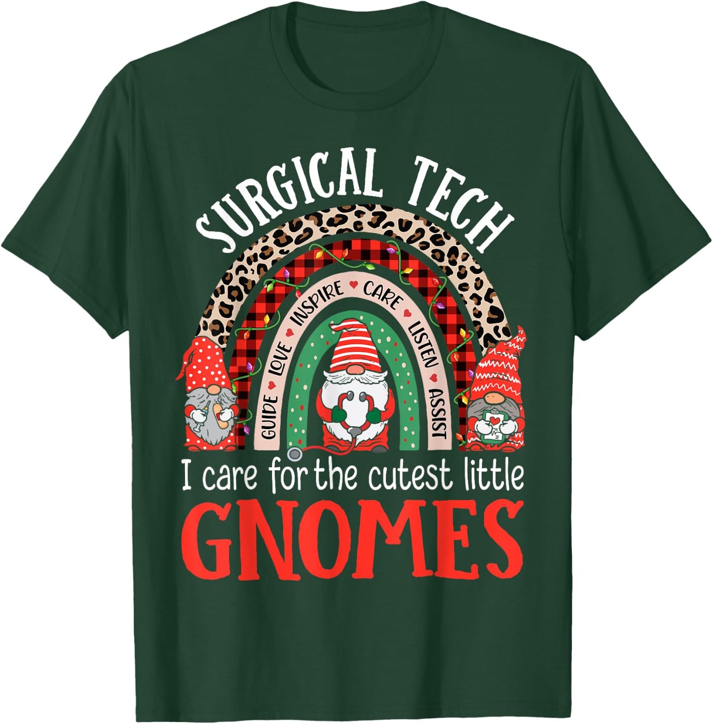 Christmas Surgical Tech Gnomes Surgical Nursing Technologist T-Shirt - T-Shirt | Forest