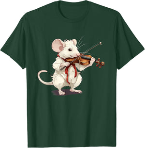 Happy classic Violin Music with white Rodent for Pets Lovers T-Shirt - T-Shirt | Forest