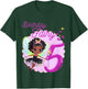 Magical Black Fairy Party Theme 5th Birthday | 5 Years Old T-Shirt - T-Shirt | Forest