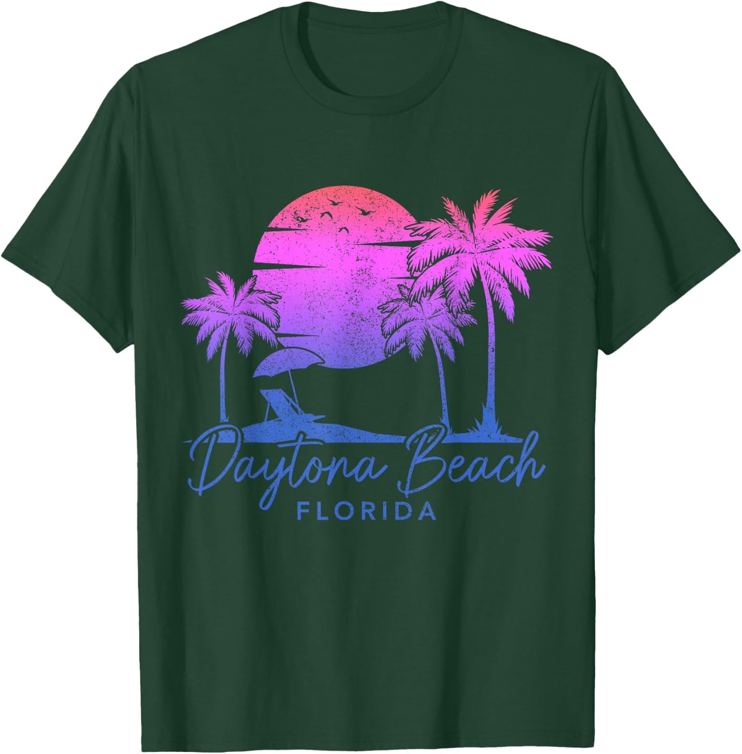 Daytona Beach Florida FL Surfer Vintage Retro T-Shirt - T-Shirt | Forest