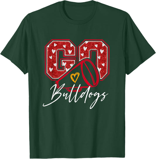 Go Cheer Bulldogs Name Athletic Sports Gift Men Women Boy T-Shirt - T-Shirt | Forest