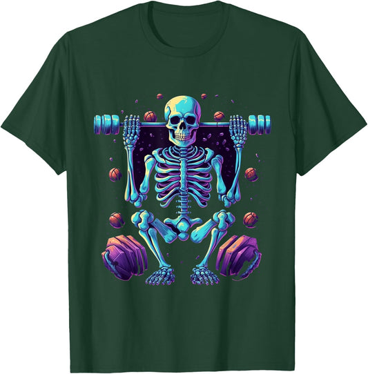Skeleton Deadlift Halloween Costume Fitness Gym Workout T-Shirt - T-Shirt | Forest