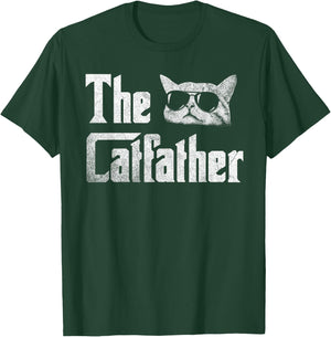 Funny The Catfather Cool Cat Daddy Glasses Gift T-Shirt - T-Shirt | Forest