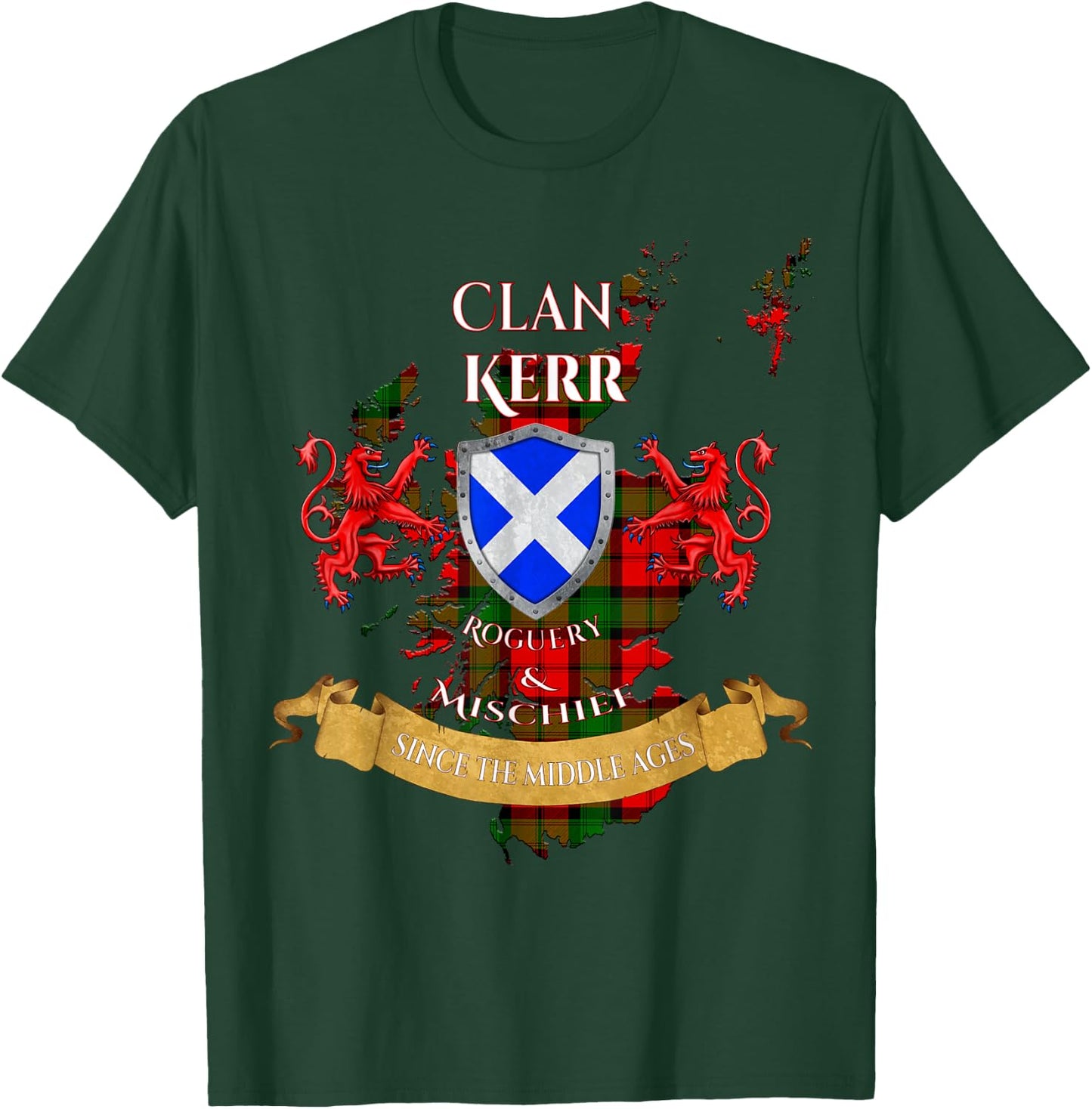Kerr Scottish Family Clan Middle Ages Mischief T-Shirt - T-Shirt | Forest