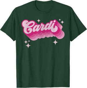 Cardi First Name Vintage Style Personalized Female 70s Retro T-Shirt - T-Shirt | Forest