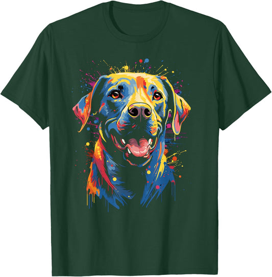 Watercolor Colorful Labrador Lab T-Shirt - T-Shirt | Forest