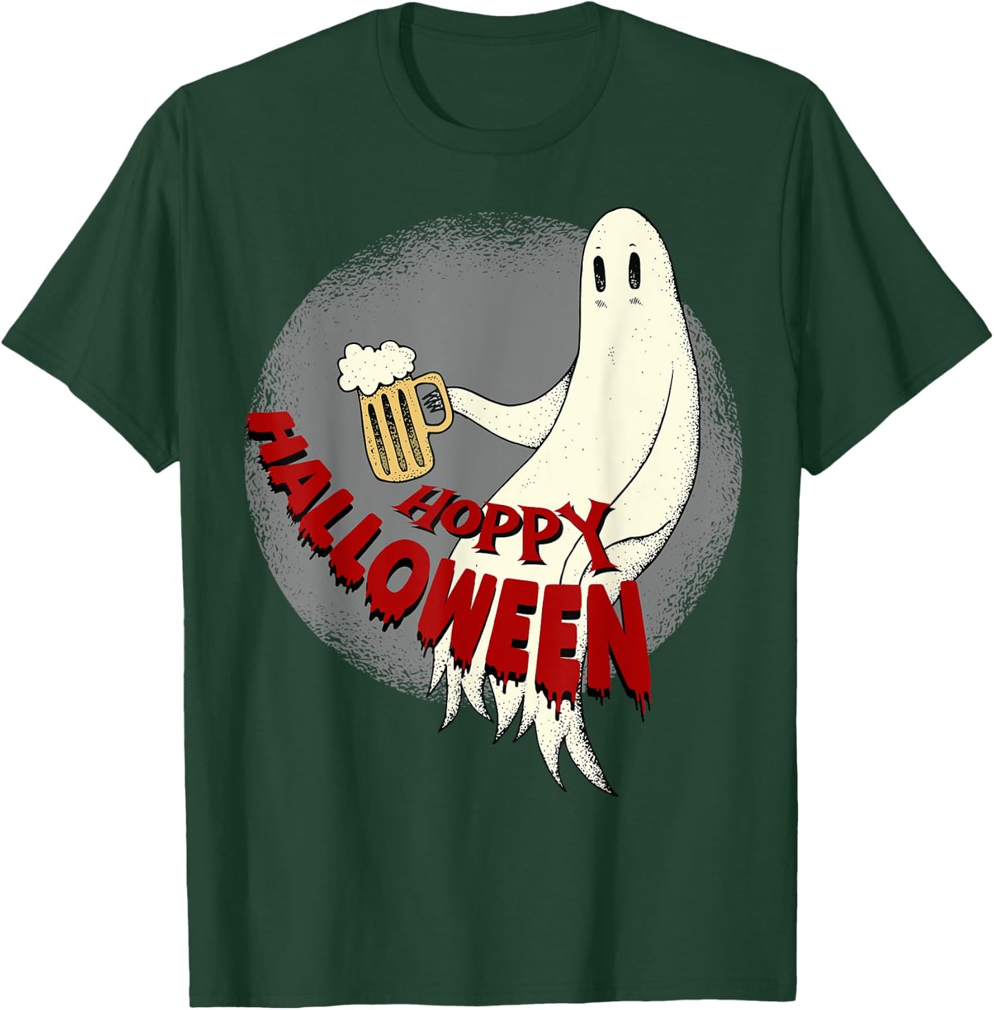 Ghost With Beer Mug Funny Hoppy Halloween T-Shirt - T-Shirt | Forest