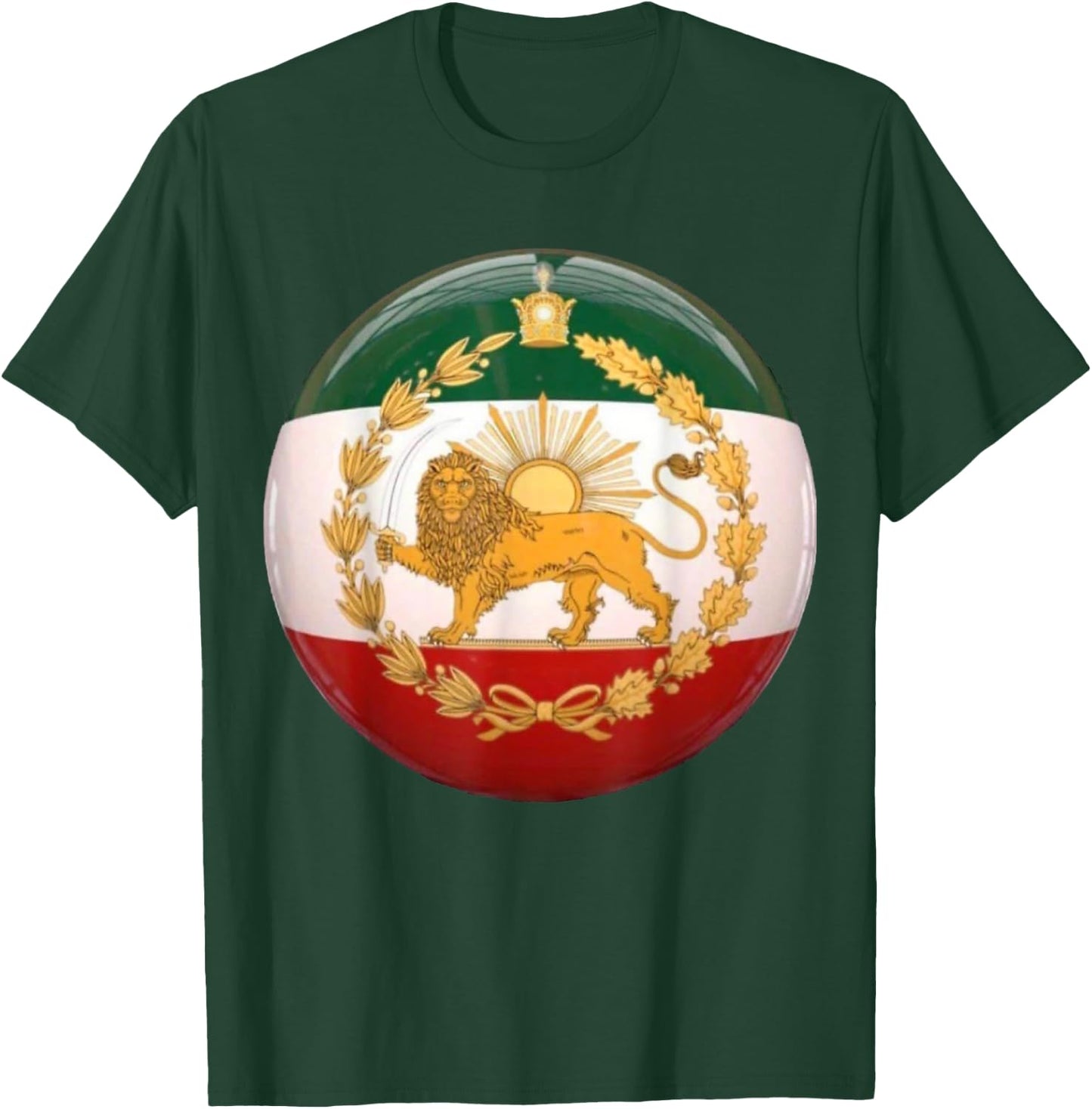 Iran Flag Lion & Sun Shiro Khorshid Iranian Flag Patriotic T-Shirt - T-Shirt | Forest