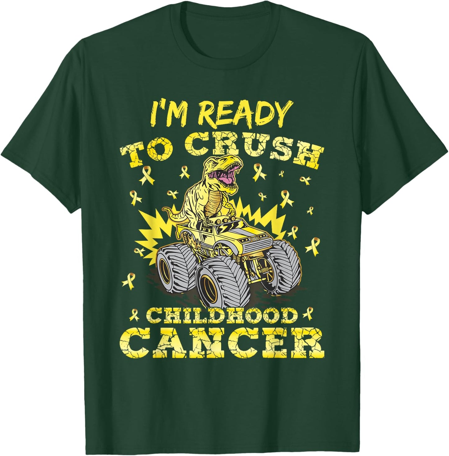 Childhood Cancer T Rex I'm Ready To Crush Childhood Cancer T-Shirt - T-Shirt | Forest