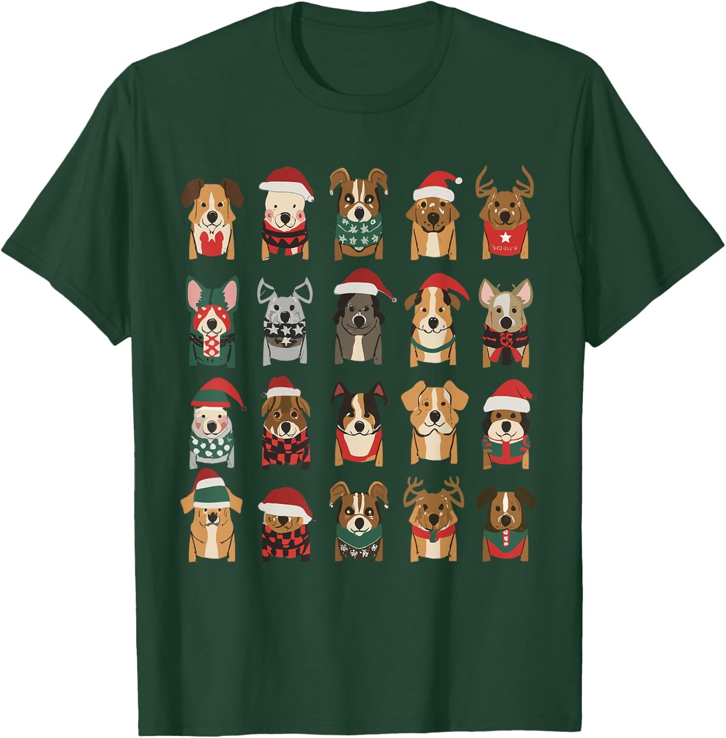 Merry Dogmas Christmas Dogs Lover Xmas Christmas Pet Dog T-Shirt - T-Shirt | Forest