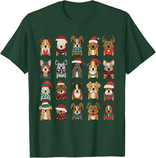 Merry Dogmas Christmas Dogs Lover Xmas Christmas Pet Dog T-Shirt - T-Shirt | Forest