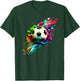 Football with Colourful Paint Splashes Party Crew T-Shirt - T-Shirt | Forest