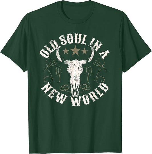 Old Soul in a New World Country Bluegrass Music Guitar T-Shirt - T-Shirt | Forest