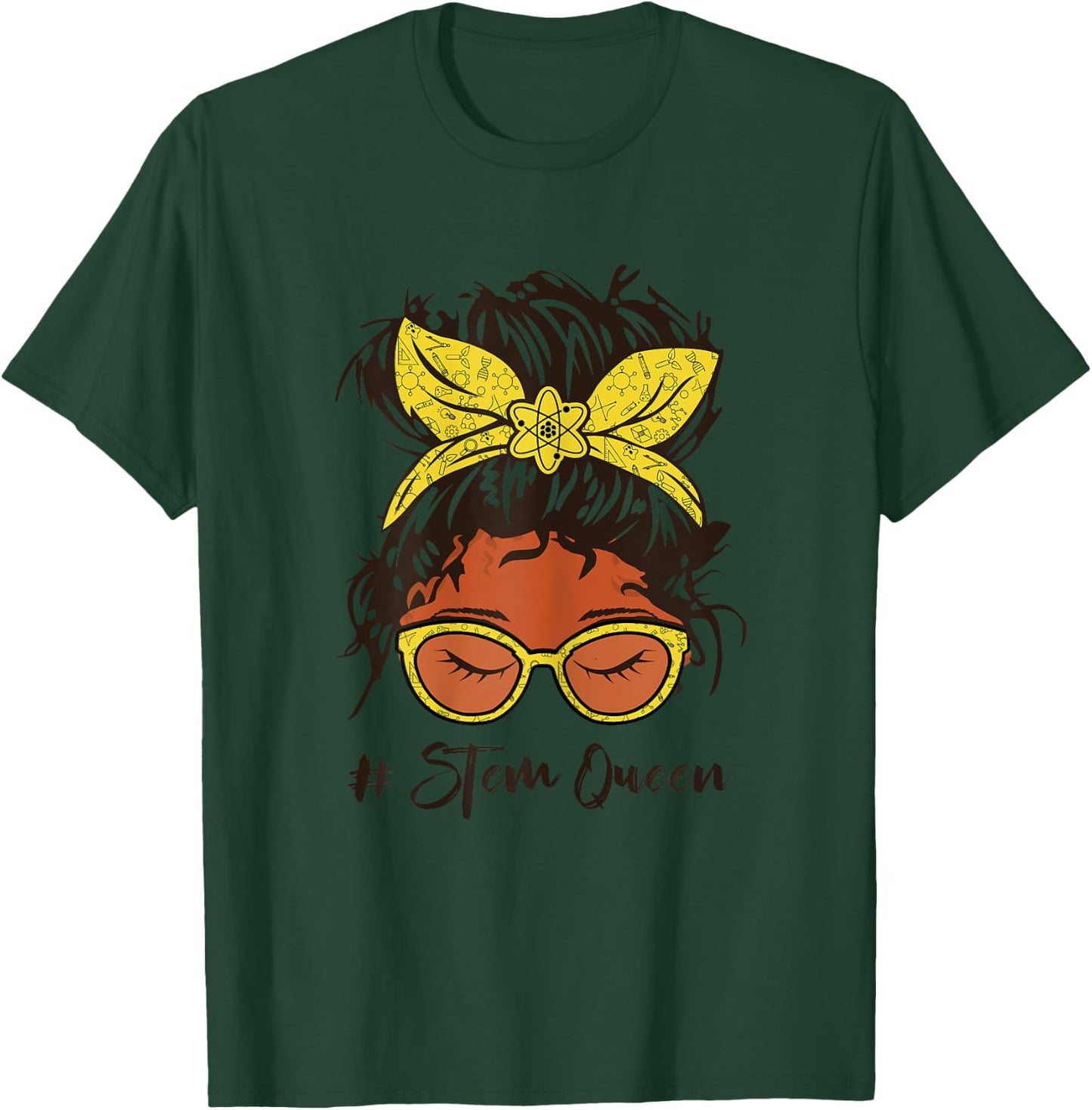 STEM Teacher messy bun Steminist Science Kids T-Shirt - T-Shirt | Forest