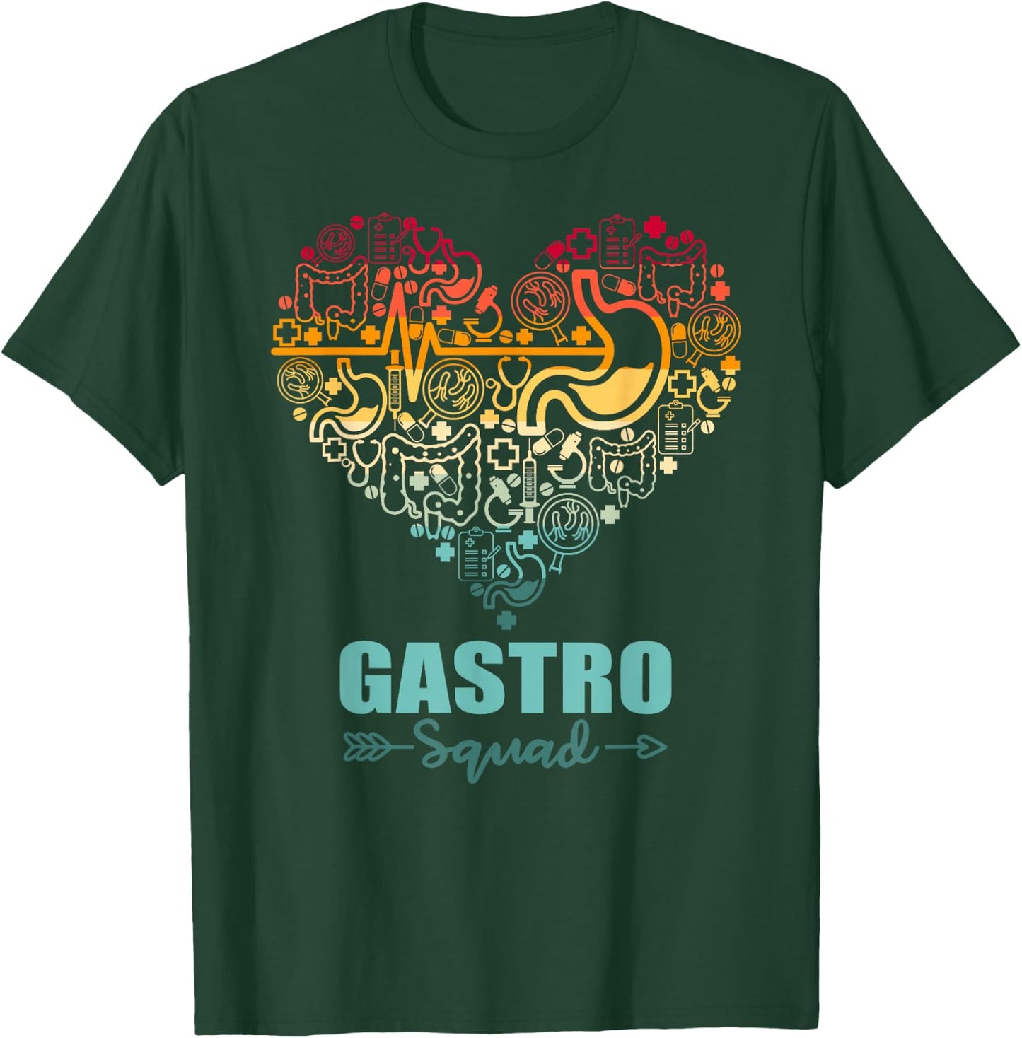 Gastro Squad Heart Funny Gastroenterology Team T-Shirt - T-Shirt | Forest