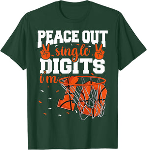10th Birthday Shirts Boys Basketball Peace Out Single Digits T-Shirt - T-Shirt | Forest