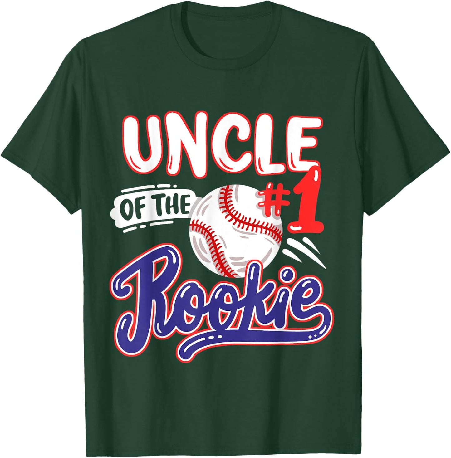 Uncle of Rookie 1st Baseball Birthday Party Theme Matching T-Shirt - T-Shirt | Forest