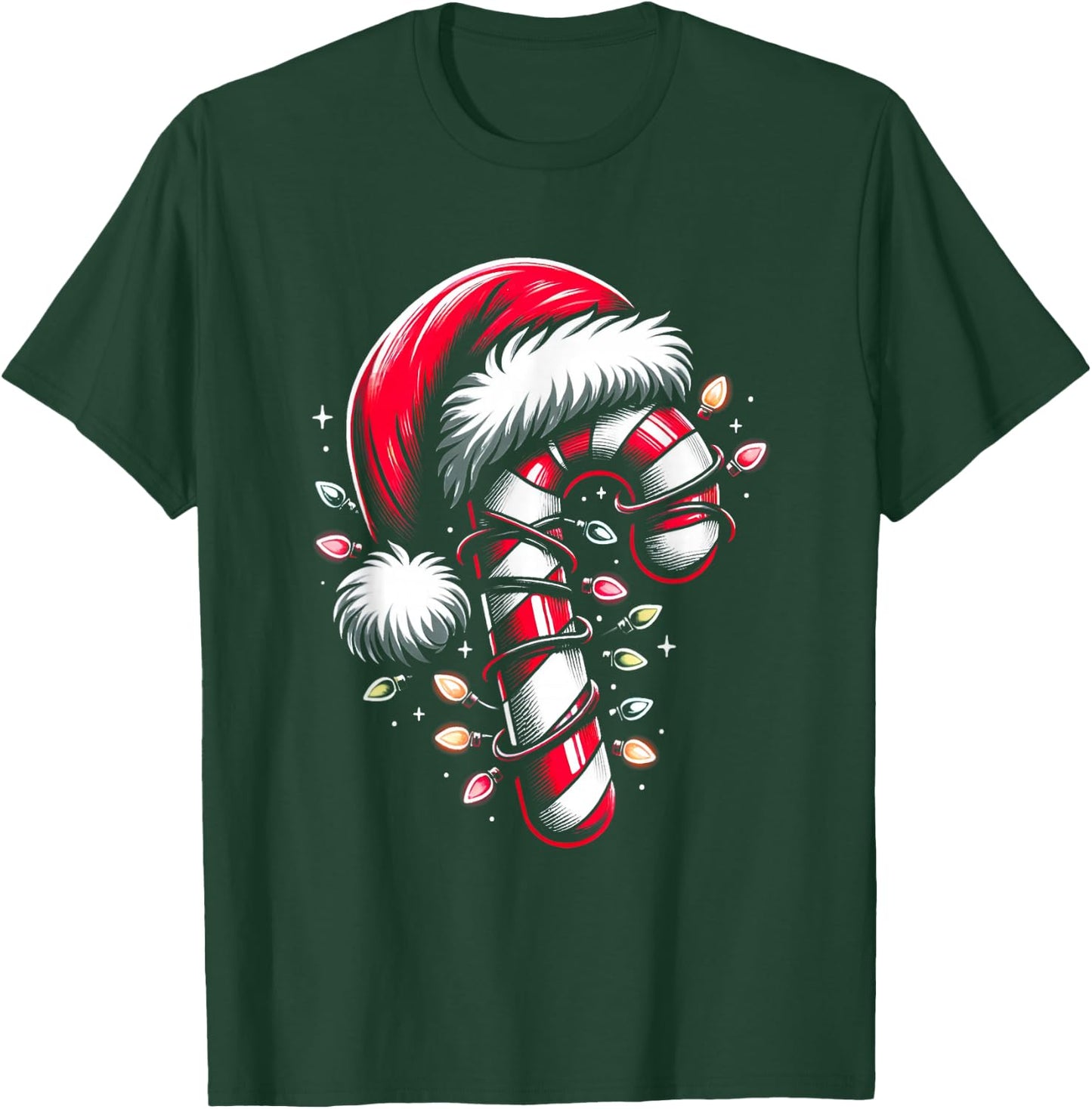 Candy Cane Crew Christmas Lights Family Matching Xmas T-Shirt - T-Shirt | Forest