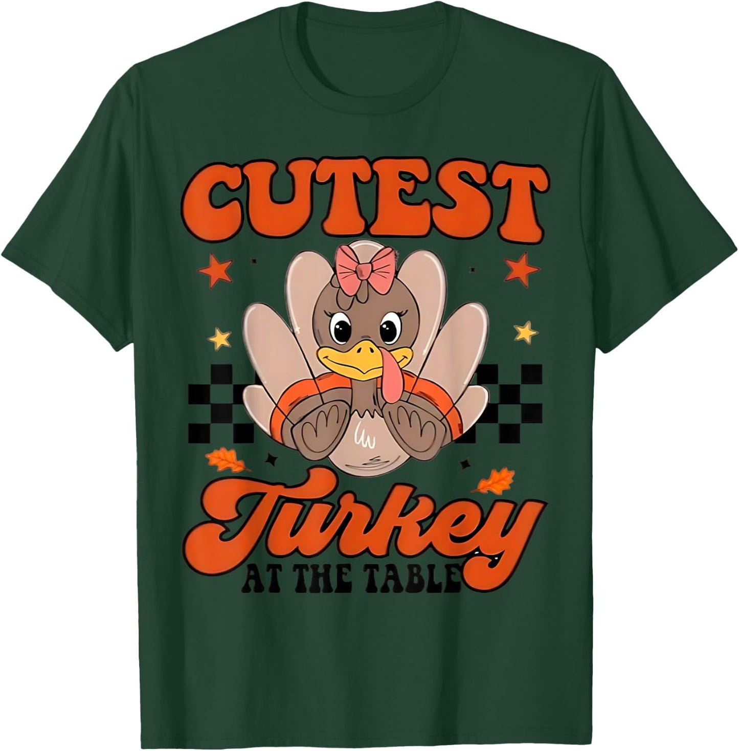 Thanksgiving Toddler Cutest Turkey At The Table Dinner T-Shirt - T-Shirt | Forest