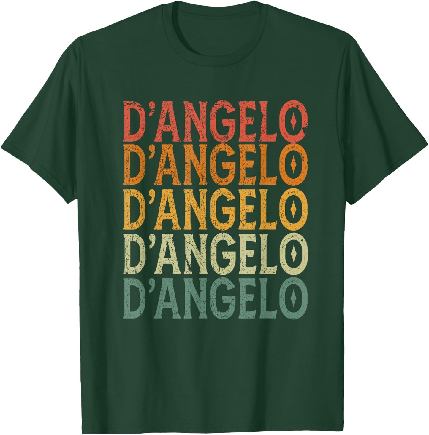 Retro Custom First Name D'Angelo T-Shirt - T-Shirt | Forest