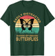 Easily Distracted By Butterflies Vintage Funny Butterfly T-Shirt - T-Shirt | Forest