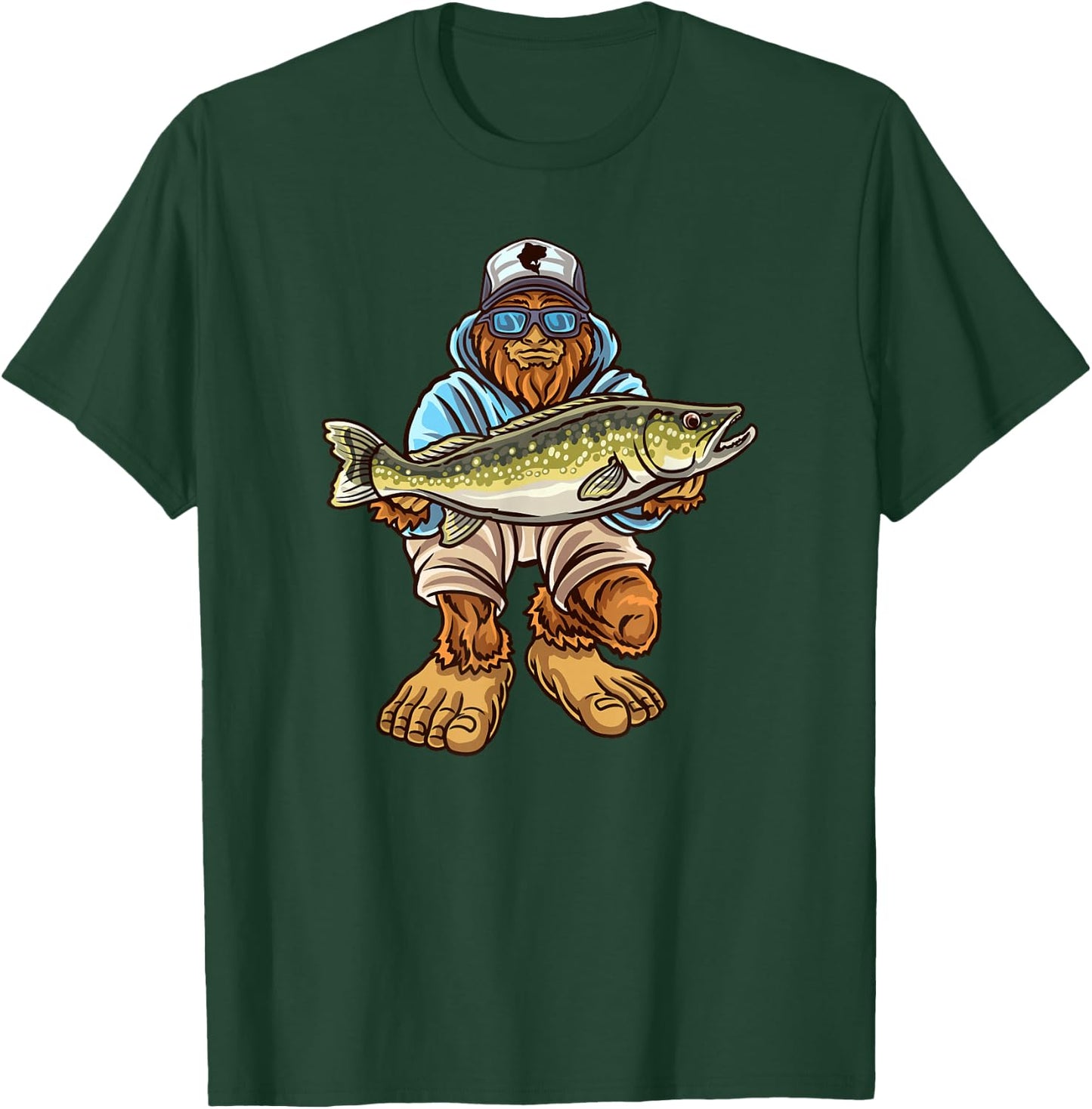 Walleye Fishing Sauger Hunting Bigfoot Fishermen T-Shirt - T-Shirt | Forest