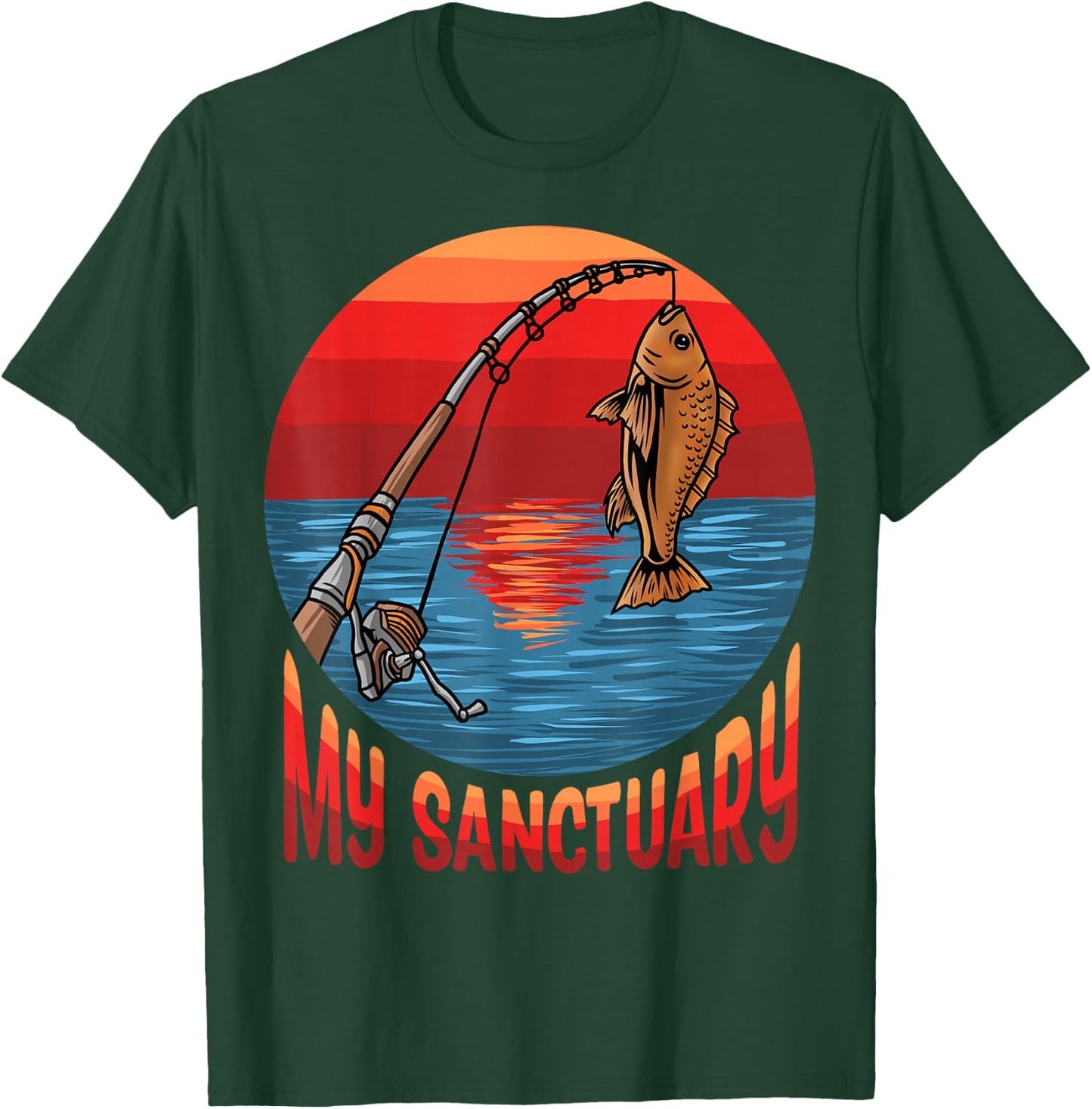 Fisherman Funny Fishing T-Shirt - T-Shirt | Forest