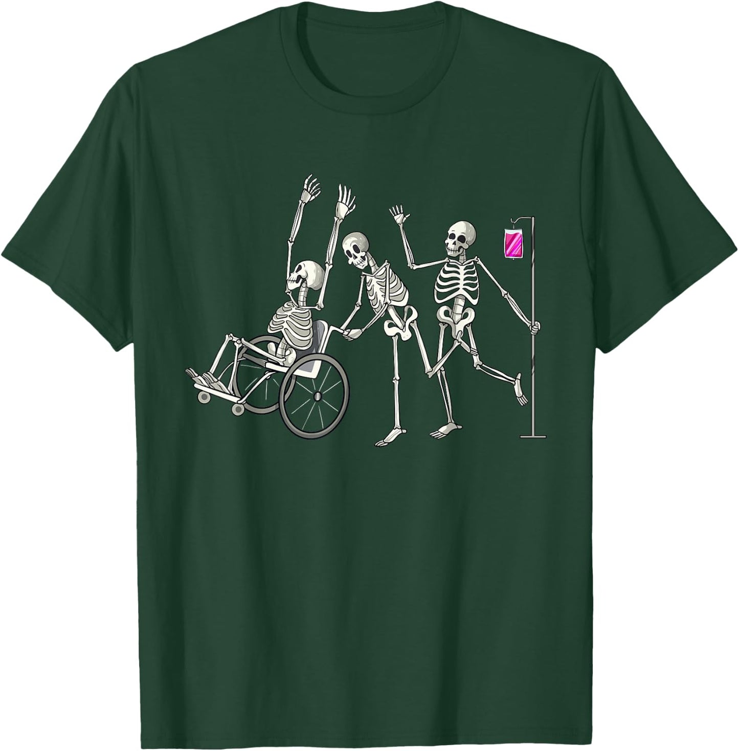 Nurse Skeletons Funny Halloween Healthcare CNA Medical Crew T-Shirt - T-Shirt | Forest