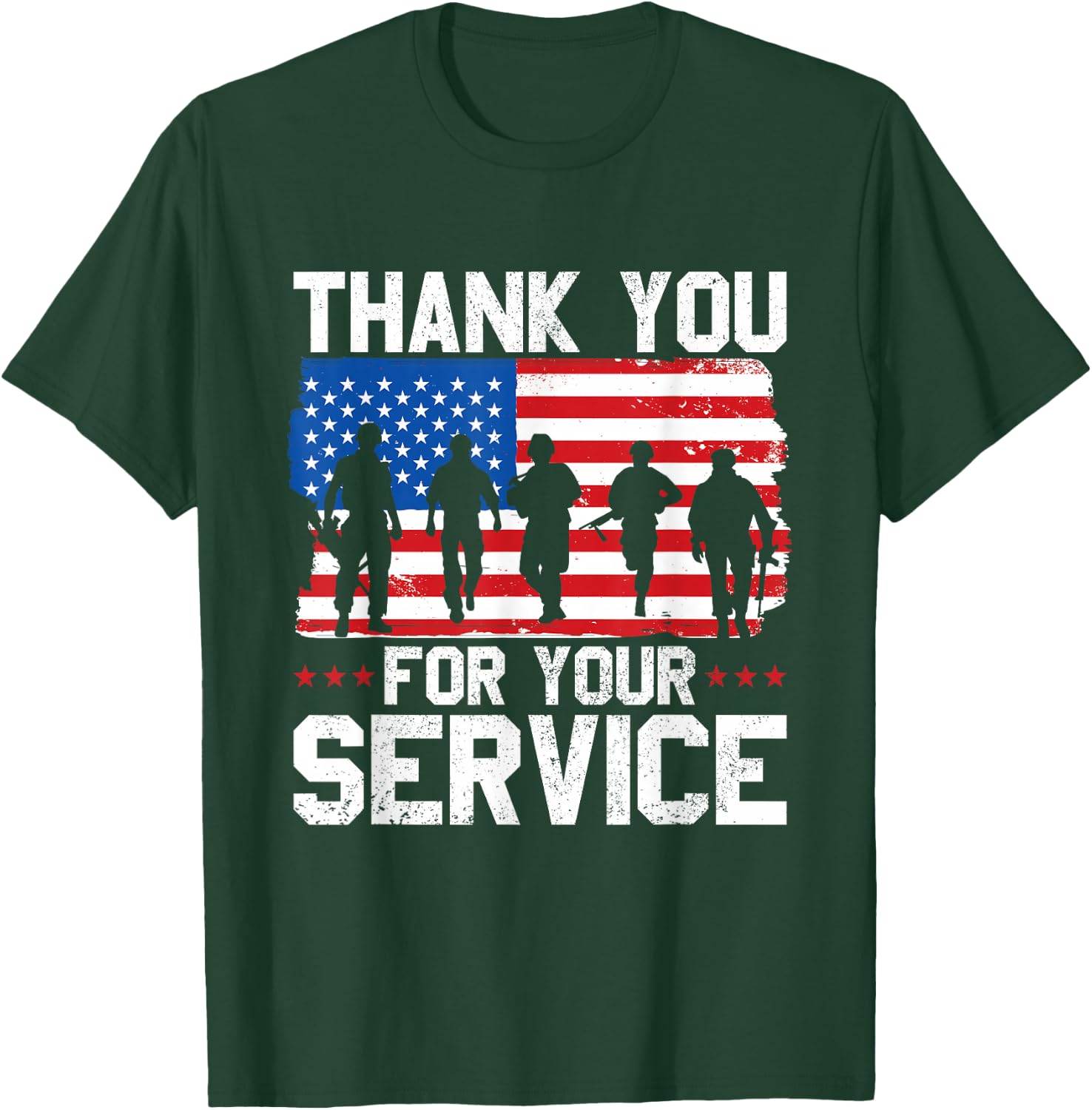 Veterans Day Thank You Memorial Day Us Patriotic Design T-Shirt - T-Shirt | Forest
