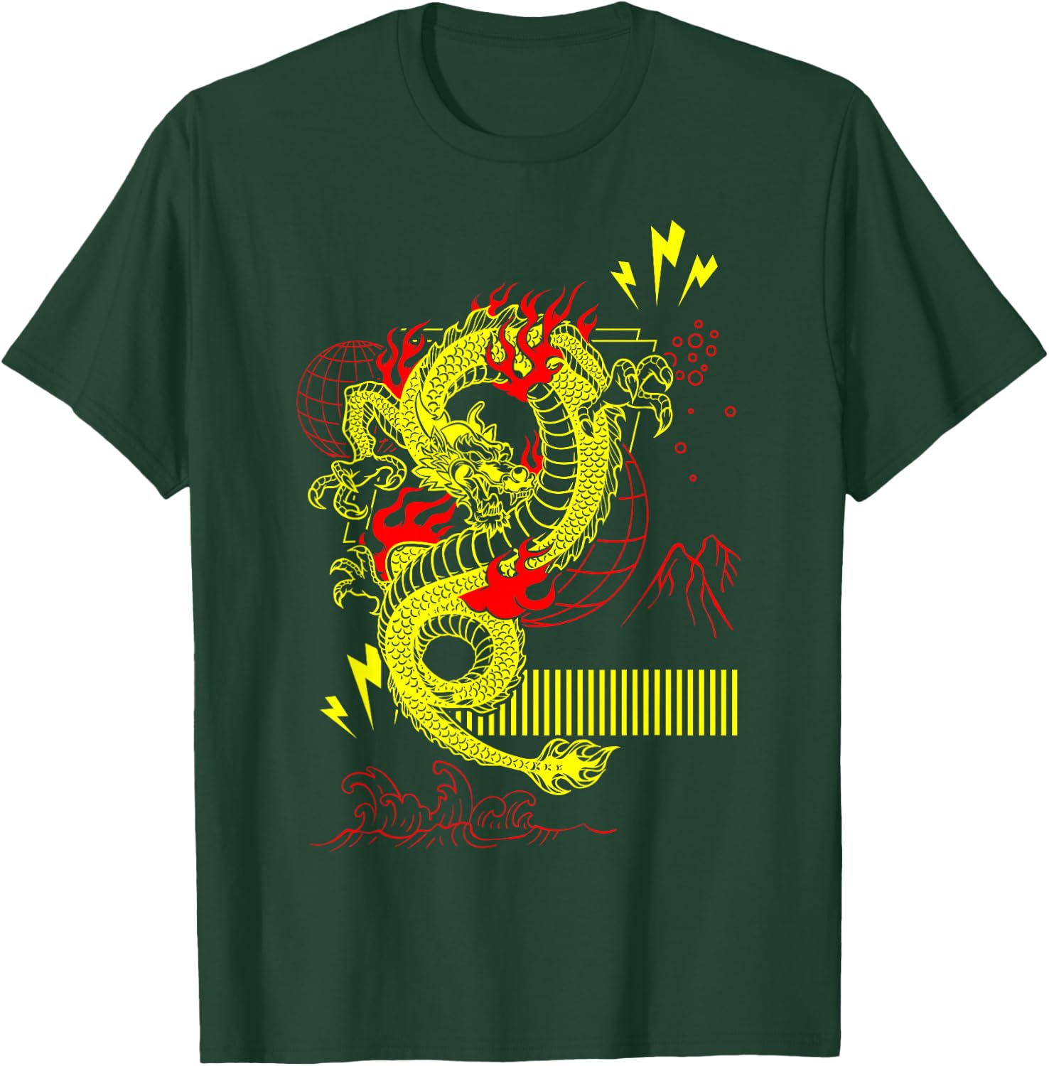 Yellow Dragon Streetwear T-Shirt - T-Shirt | Forest