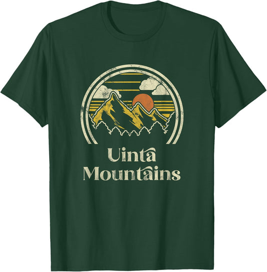 Uinta Mountains Mountains Utah Hiking Outdoors Retro T-Shirt - T-Shirt | Forest